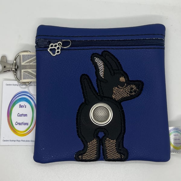 Doberman Embroidered Poo bag dispenser, 