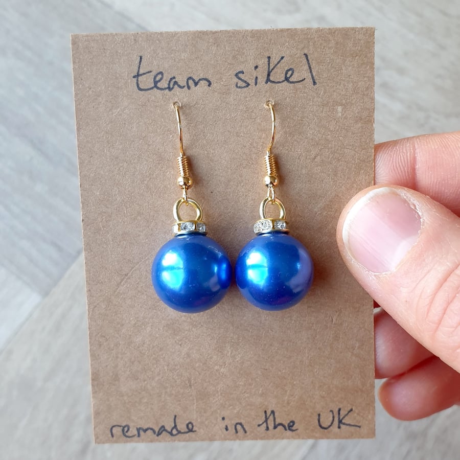 Blue Bling Bauble Earrings