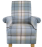 Children's Armchair Balmoral Duck Egg Tartan Check Kids Chair Girls Boys Seat - Image 1