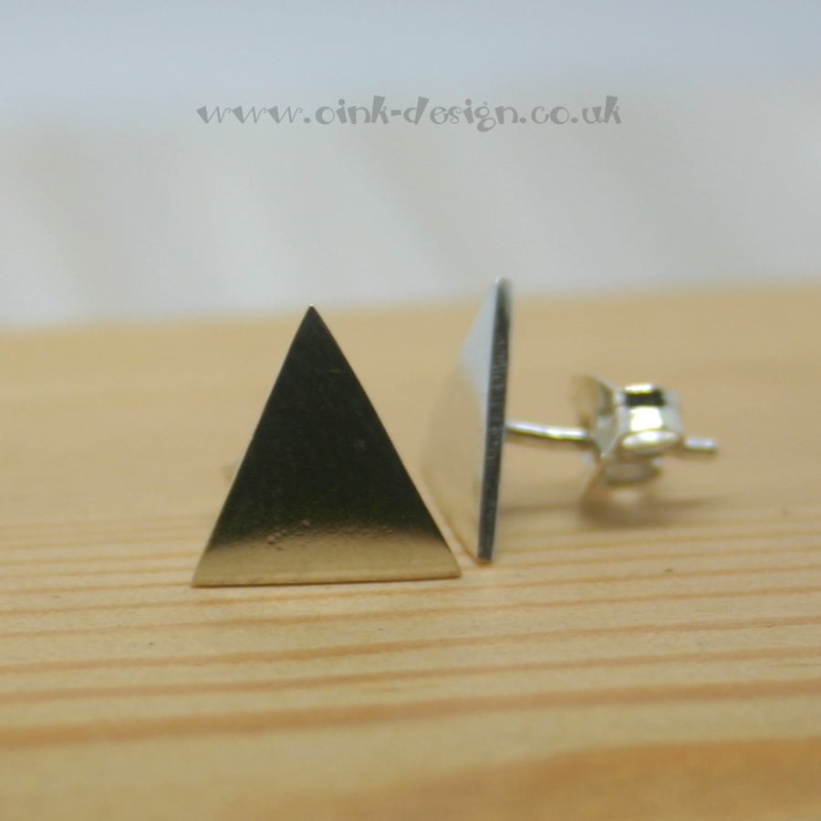  Sterling silver triangle stud earrings