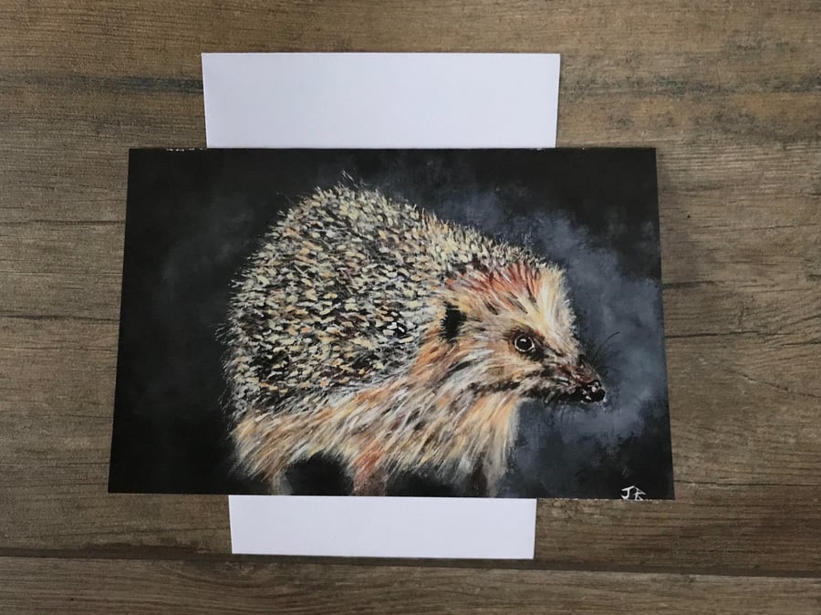Cute artist designed hedgehog card