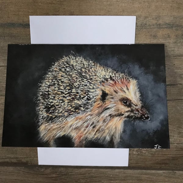 Cute artist designed hedgehog card