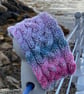 Hand knitted , lined, wool headband featuring Celtic knot pattern PASTEL  - Image 2