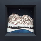 Snowy Mountains Picture, Miniature Scottish Wilderness, Winter Landscape