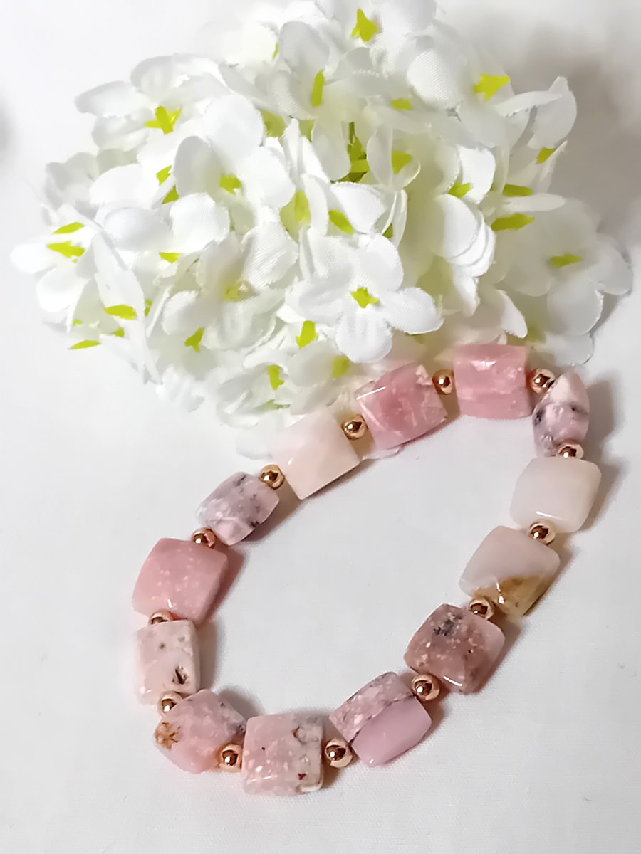 Natural Pink Opal Bracelet