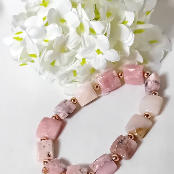 Natural Pink Opal Bracelet