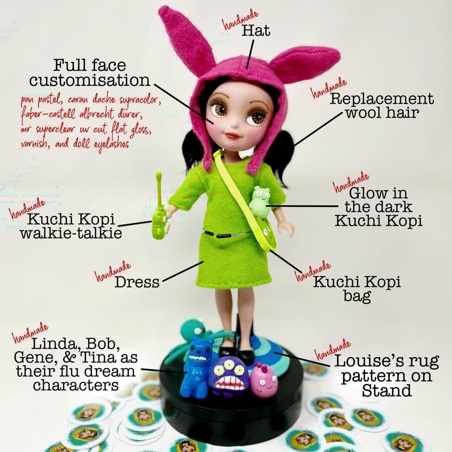 OOAK Bob’s Burgers Louise Belcher Art Doll.