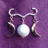 Triple Goddess Brooch, Triple Moon Phase, Pagan, Wiccan Bag Dangle