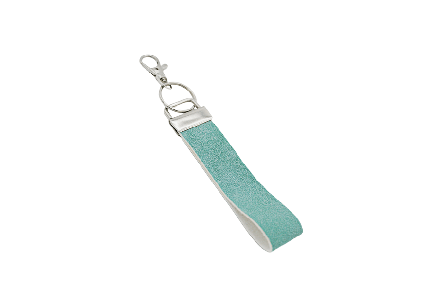 Duck Egg Blue Faux Suede Lanyard Keychain - Free Postage