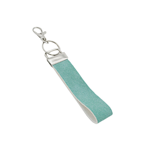 Duck Egg Blue Faux Suede Lanyard Keychain - Free Postage