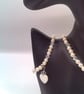 Cream Pearl Necklace Bracelet and Earrings With Shell Heart Beads, Gift for Her - Image 8