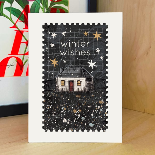 Winter Wishes Cosy Cottage Christmas Card