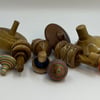 Handmade wooden spinning tops