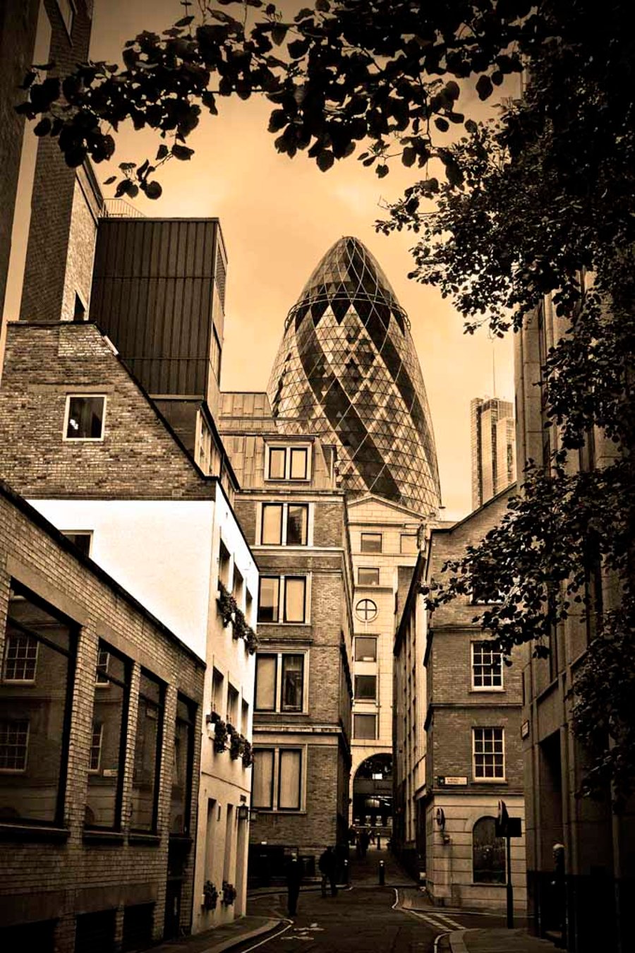 30 St Mary Axe The Gherkin London England UK 12"x18" Print