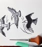 Three Seagulls - lino print picture - Image 3