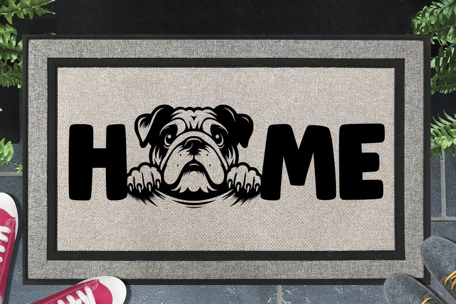 English Bulldog Home Door Mat No.2 - All Weather Doormat - 45x70cm 