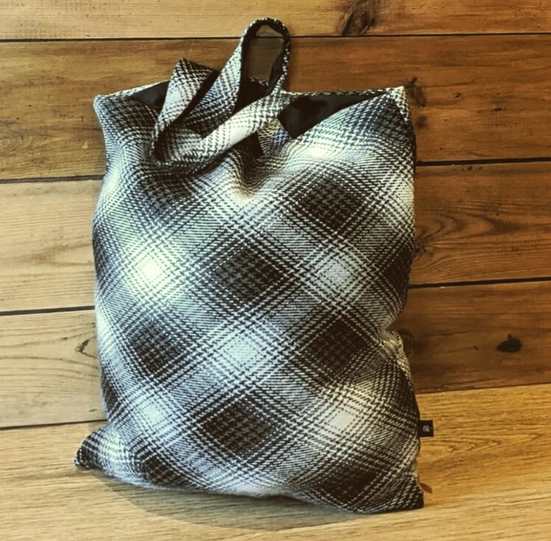 Repurposed Material Lined Tote Bag
