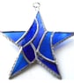 Patchwork Star Suncatcher Stained Glass Blue - Image 1