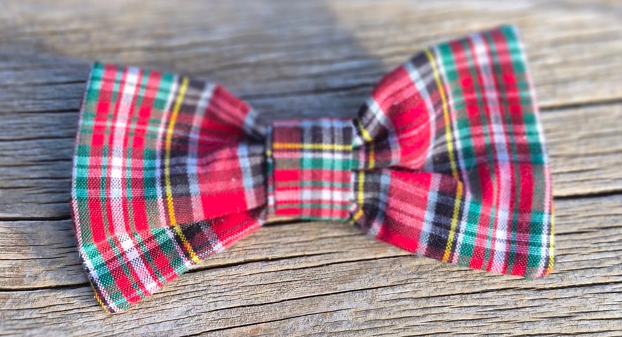 Tartan Bow Hair Clip