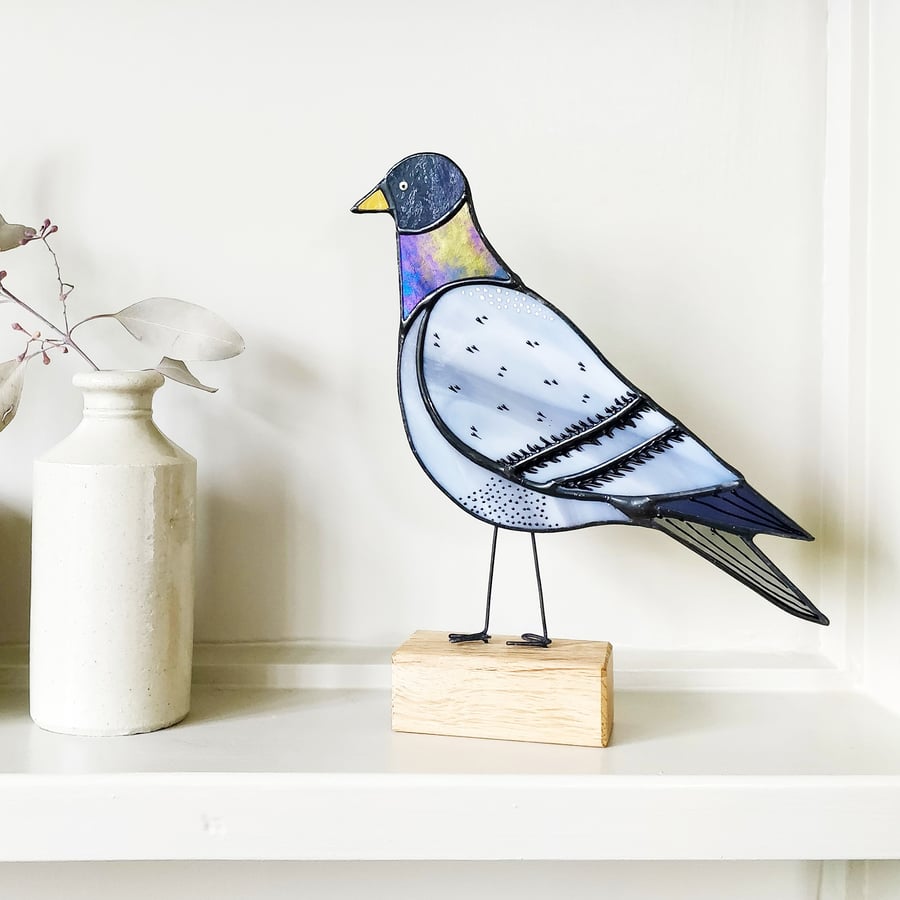 City Pigeon Glass Sculpture 