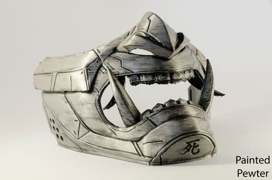 Wearable Samurai Menpo Oni Ninja Ghost of Tsushima Masks - Pewter