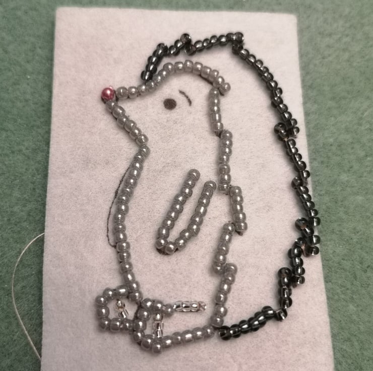 Beaded Embroidery Brooch Kit - Hedgehog