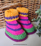 Bright Pure Cotton Aran Baby Booties 0-3 months size  - Image 5