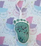 Hanging decoration of a baby footprint - new baby, christening, christmas  - Image 8