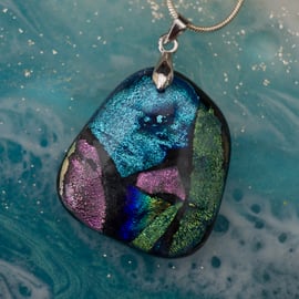 Dichroic Glass Mosaic Pendant  - 1224