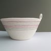 Large Jumbo Freshwater Bowl - a coiled rope bowl in shades of grey and pink