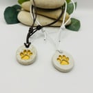 Clay Paw Pendant on Leather Cord – Lapa Oir Pendant: Paws and Bones