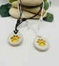 Clay Paw Pendant on Leather Cord – Lapa Oir Pendant: Paws and Bones