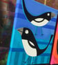 Magpies original acrylic painting on canvas in blue by Jo Brown Happy Tomato - Image 2