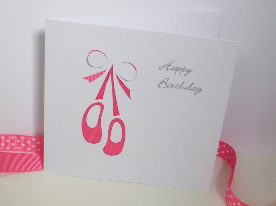 Ballet Shoes Birthday Card - Card For a Ballerina