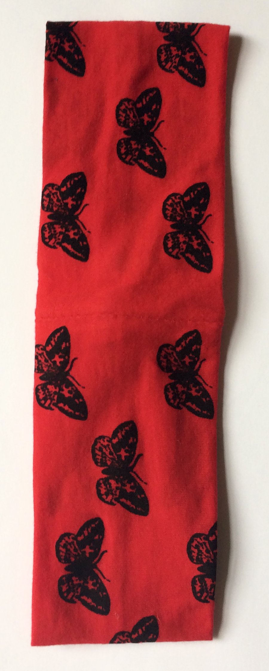 Moth  red and black headband