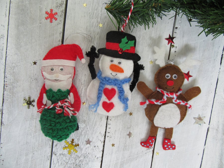Christmas decorations set of 3