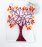Fused Glass "Love" Tree Hanging - Handmade Glass Suncatcher - Image 1