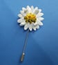 White Wild MARGUERITE DAISY PIN Wedding Lapel Flower Brooch HANDMADE HANDPAINTED - Image 4