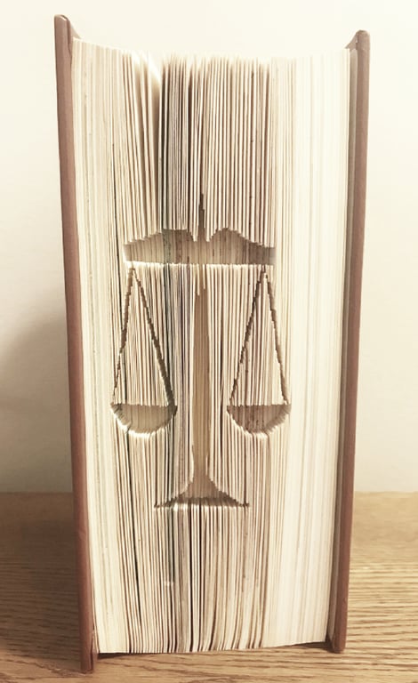Scales of Justice CUT & FOLD Book folding Pattern - EMAILED PDF PATTERN