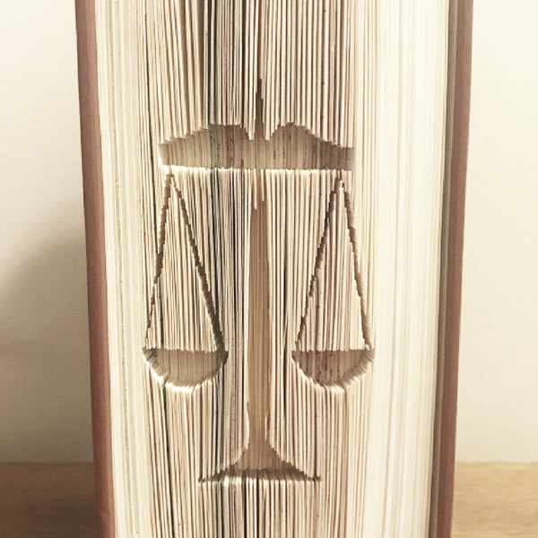 Scales of Justice CUT & FOLD Book folding Pattern - EMAILED PDF PATTERN