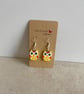 Cute Owl Earrings. Yellow
