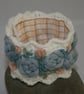 Embroidered and Knitted Cuff - Roses on  ivory lace - Image 1