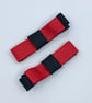 Small Straight Black and Red Bow Clips (pair) - Image 1