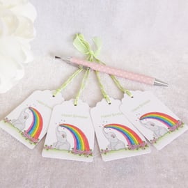 Rainbow ‘Ellie’ Elephant Gift Tags - set of 4 tags