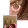 Pink Beaded Hoop Earrings