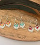 Geometric beadwork orange fox earrings - Image 6