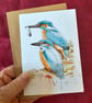 A6 Art Greetings Card, Kingfishers
