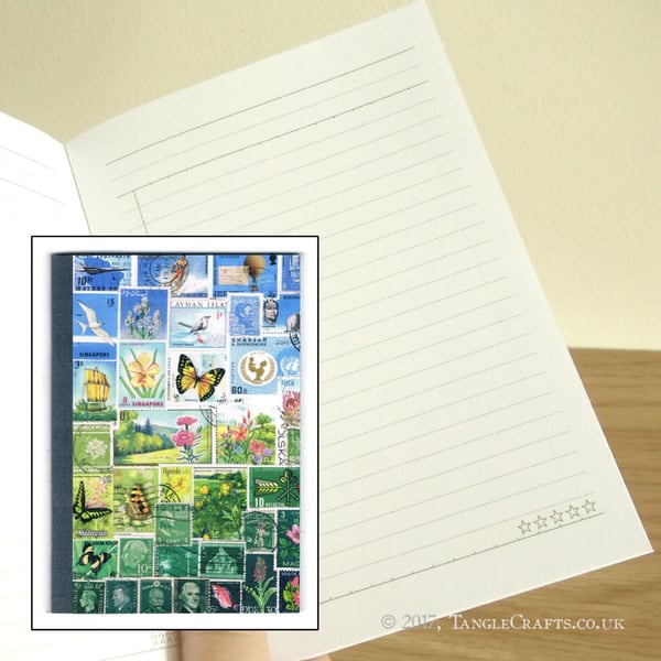 A6 Notebook - Postage Stamp Landscape Collage Print