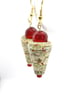 Cone shaped map paper beads earrings - Image 1