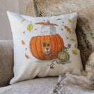 Personalised Autumn Pumpkin Dog Cushion - "Jack-O'-Lantern"